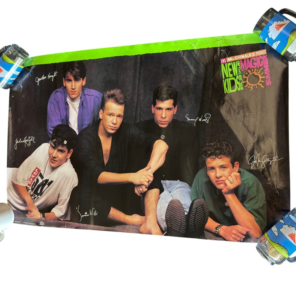 Vintage 1990 New Kids on the Block NKOTB McDonald's Magic Summer Tour Poster